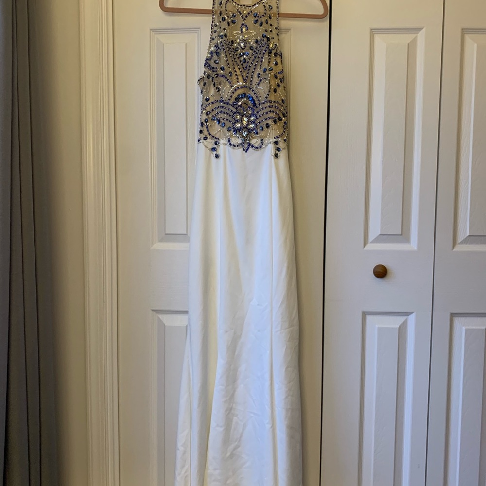 WORN ONCE- white, beaded dress
